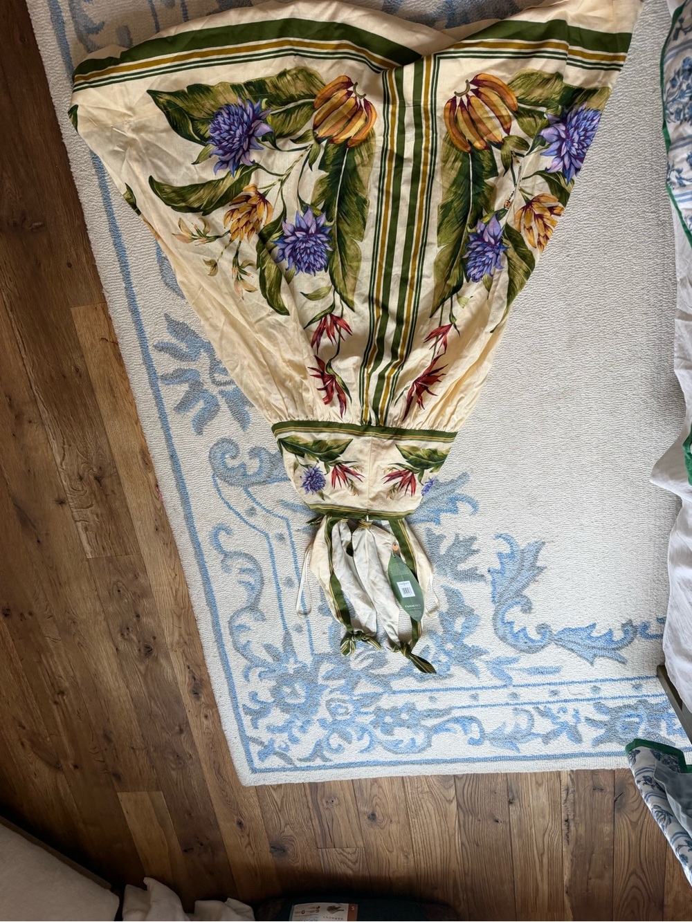 FARM Rio Cream Maxi Dress with Green Trim and Floral Print - Picture 6 of 7